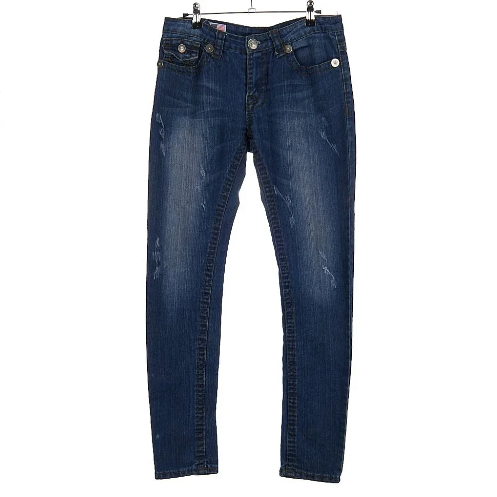 True Religion Lightly Distressed Low-Mid Rise Jeans Women's Size 29 - Picture 1 of 11